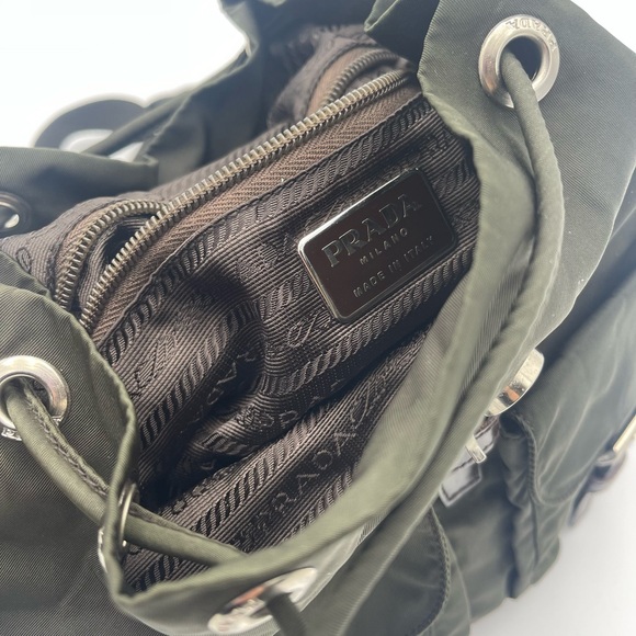 PRADA Nylon Tessuto Backpack Olive Green | Brown - Picture 10 of 11